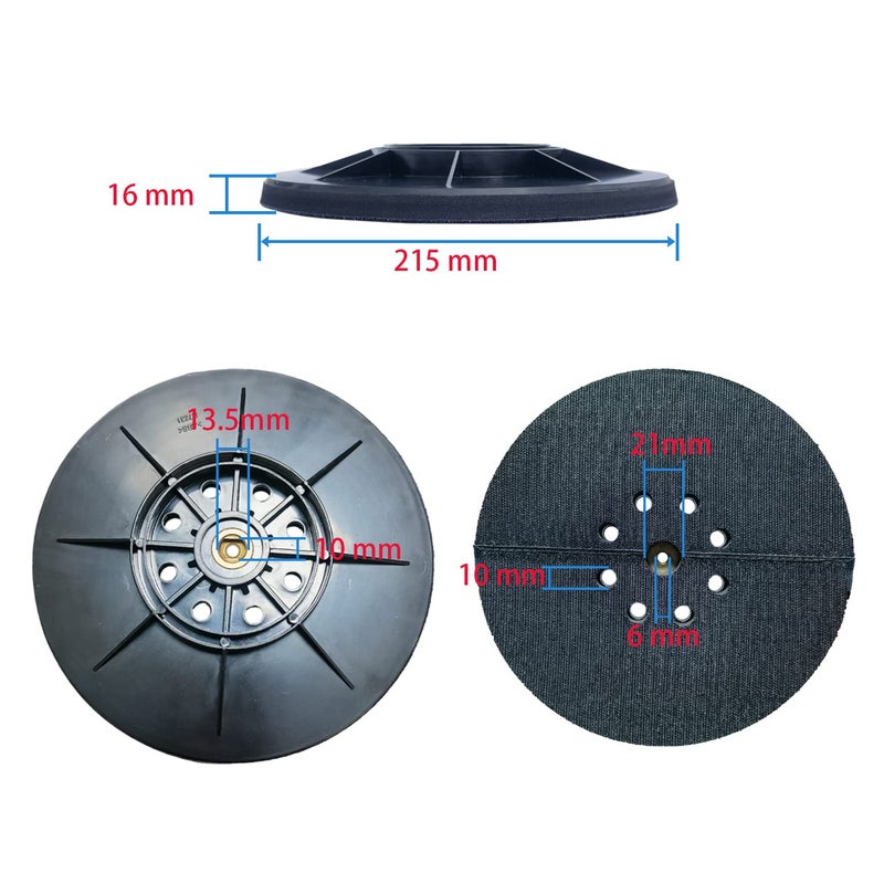 HDongany 9 Inch 8 Hole Drywall Sanding Pad for Drywall Sander, Replacement Backing Pad Used with Hook and Loop Grinding Polishing Sanding Disc - Image 5